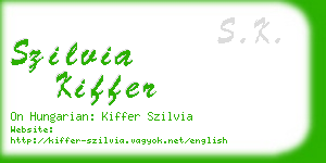 szilvia kiffer business card